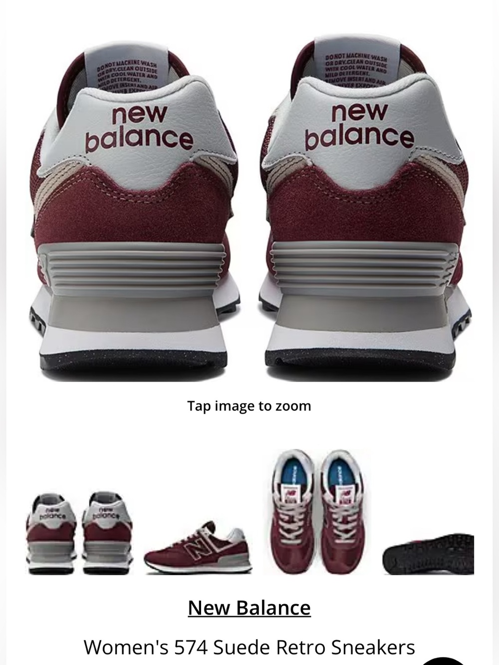 NWOT - Women's 574 Suede Retro Sneakers - 10.5 - Picture 5 of 14